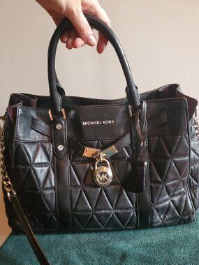 Michael Kors Black quilted leather shoulder bag